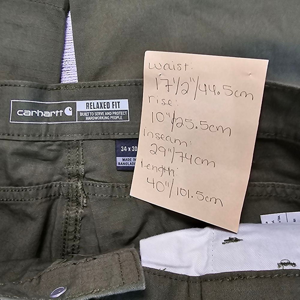 Carhartt 34x30 forest green double knee work pants - Picture 2 of 9